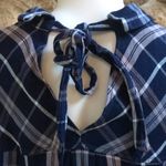 Sanctuary  Plaid Button Down Shirt with Tie Back Blue Pink Women's Size Medium Photo 6