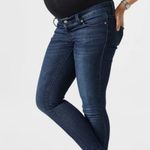 Blanqi Denim Belly Support Maternity Stretch Skinny Jeans Medium Wash NEW Size 2 Blue Photo 0