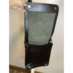 Italian Leather Black Crossbody Bag Purse Satchel Unisex Adjustable Strap Photo 4