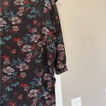Free People  Black Floral Print Romantic Ruffle Top Photo 5