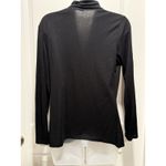 Apt. 9  Black Slouch Deep V-Neck Blouse Large Women’s Long Sleeve L Photo 3