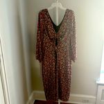 Sanctuary Floral Chiffon Halter Neck Long Sleeve Front Cut-Out Midi Dress Sz 12 Photo 1
