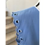 J.Crew Cornflower Blue Scalloped Grommet Cap Sleeve Blouse Photo 5