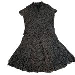 Jones New York  100% Silk Swing Skirt & Blouse Outfit Brown/Gray Dots Size 1X Photo 0