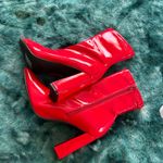 Brand new red patent leather ankle boots size 11 Photo 4