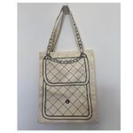 Vintage Borders Books Illustrated cream Canvas Tote Bag Purse Print 100% Cotton Black Photo 11