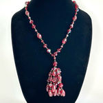 Vintage 80’s Goth Ruby Cluster Necklace Red Photo 0
