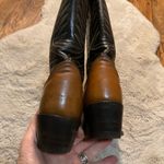 Tony Lama Vintage  Boots Size 8.5 Womens Two Tone Brown Cowboy Western Pointed Photo 3