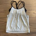 Athleta  Grey Shadow Stripe Energize Tank with Built in Sports Bra - Si… Photo 0