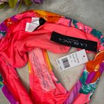 La Blanca 'Isla' Shirred-Band Bikini Bottom in Hot Coral Photo 11