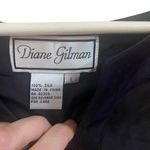 Diane Gilman  3/4 sleeve black 100% silk vneck blouse large Photo 1