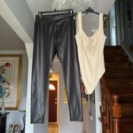 Wild Fable Black Shiny Look Leggings Sz M with 2 Bonus A&F and Hatch Tops Photo 1
