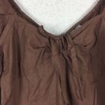 ASOS NWT  Design Brown Linen Puff Sleeve Ruched Front Mini Dress Size 8 Photo 8