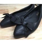 Kenneth Cole Lily Women's 8.5 Black Leather Bow Slip-On Pointed Toe Ballet Flats Photo 4