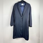 Vince OVERSIZED LONG-LINE CREPE COAT IN NAVY Oversized Size Small Slightly Puff Photo 8