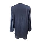 Silence + Noise  2 Tone High Low Faux Wrap 100% Polyester Top Blue Sz M Photo 5