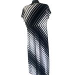 Chico's  Women's Size 1 Small Black White Geometric Striped Maxi Dress‎ Photo 3