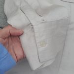 NY & CO 3/4 Sleeve Silky Button Down Shirt Tan Size L Photo 7