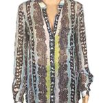 Diane Von Furstenberg  Silk Gilmore style blouse in Oasis Snake Print Size 4 EUC Photo 0