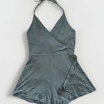 White Crow Romper Womens Size Large Blue Halter Top NEW W TAGS Photo 0