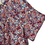 Three Dots   Women's Floral Top XL Boho‎ Prairie Peasant Cottagecore Tie Neck Photo 2