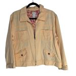J.Jill  Petite Yellow Linen Blend Zip Up Utility Jacket Women LP Photo 6