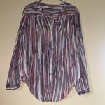 Hope & Harlow Women’s Rayon/Poly Long Sleeve Roll Up Button Arms Sz Large Photo 0