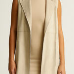 Joan Vass  Cream Sleeveless Vest Photo 0