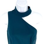 French Connection Echo Crepe One Shoulder Cocktail Party Dress Teal Size 4 NWOT Photo 2