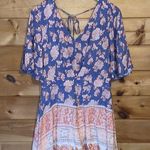 Xhilaration purple pink floral shorts flowy romper Photo 0
