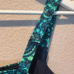 New Lands’ End Women’s Tankini Top Paisley Green Navy Blue Small DDD NWT Photo 7