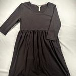 Matilda Jane  Discovery Black Cotton Casual Knit Dress 3/4 Sleeve Scoop Neck‎ Med Photo 0