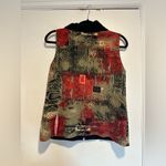 Paisley & Sage Sz: S Abstract Colorful Full Zip Reversible Vest w/pockets. Red Photo 1