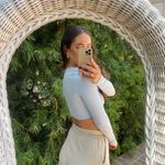 ZARA Cropped baby blue twist front top sz s Photo 1