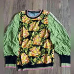 BLANK NYC Bl-nk $130 Bl^nk Anthropologie Contrast Eyelet Pullover. Bohemian Floral XS Photo 3