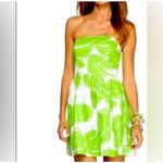 Lilly Pulitzer  Lottie Stinger resort green tropical 2 strapless dress Photo 1