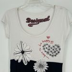 Desigual  Artsy Heart Dress Black White A Line Short Sleeve Sequins Size M Photo 1