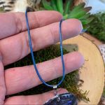 Natural abalone pendant on leather adjustable cord Purple Photo 3