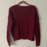 Burgundy Lightweight Sweater Waist Cut Size Medium Photo 2