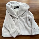 Faux Fur Hoodie Cape Coat White Photo 2