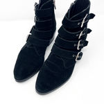 dolce vita Black Suede Buckle Ankle Booties Photo 8