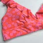 Raisin's  Floral Cannes Padded Ruffle V-Neck Bikini Top Size XL Juniors' Orange Photo 2