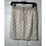 Kensie  Skirt Womens Size 4 Lace overlay ‎ Lined Beige Back Zipper Lining Torn Photo 3