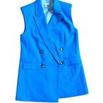 Topshop  Double Breasted Vest Bright Blue Size 6 Professional Business Casual Photo 0