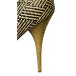 Bamboo Womens  Colada High Heel Shoes Pumps Black Tan Woven Pattern Size 9 Photo 4