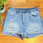 SheIn Women’s 10 30 Comfortable Fit Denim Shorts Western Festival Distressed Photo 0
