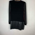 Bailey 44 Burgundy Black Sweater Dress Leather XS Photo 4