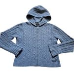 Abercrombie & Fitch Y2K Abercrombie Fitch Crop Sweater Women Large VTG Knit Wool Zipper Hoodie FLAW Photo 0