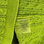 Talbots Talbot’s Kelly Green Cotton Cable Knit Top Women’s Size Medium Button-Tab Blouse Photo 3