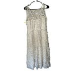 XScape Womens Lace Applique Cocktail And Party Dress in Winter White Size 8 NWT Photo 3
